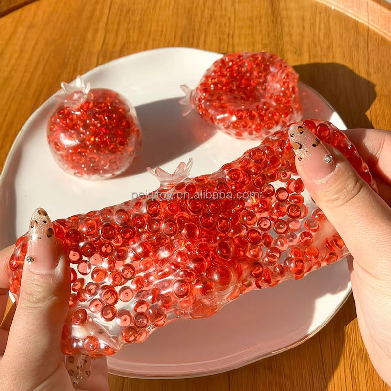 Pomegranate Bead Ball Squishies 6cm Red