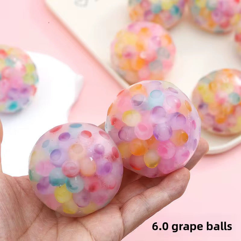 Rainbow Boba Bead Poppers Squish Toy (6cm) Stress Ball for Kids & Adults Sensory ADHD & Anxiety Relief Squeeze Toy