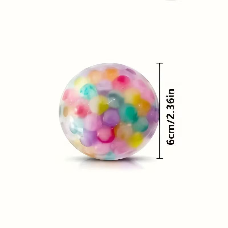 Rainbow Boba Bead Poppers Squish Toy (6cm) Stress Ball for Kids & Adults Sensory ADHD & Anxiety Relief Squeeze Toy