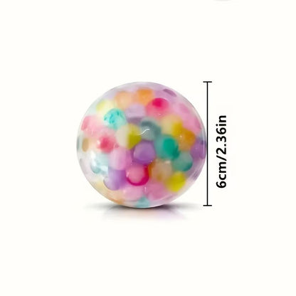 Rainbow Boba Bead Poppers Squish Toy (6cm) Stress Ball for Kids & Adults Sensory ADHD & Anxiety Relief Squeeze Toy