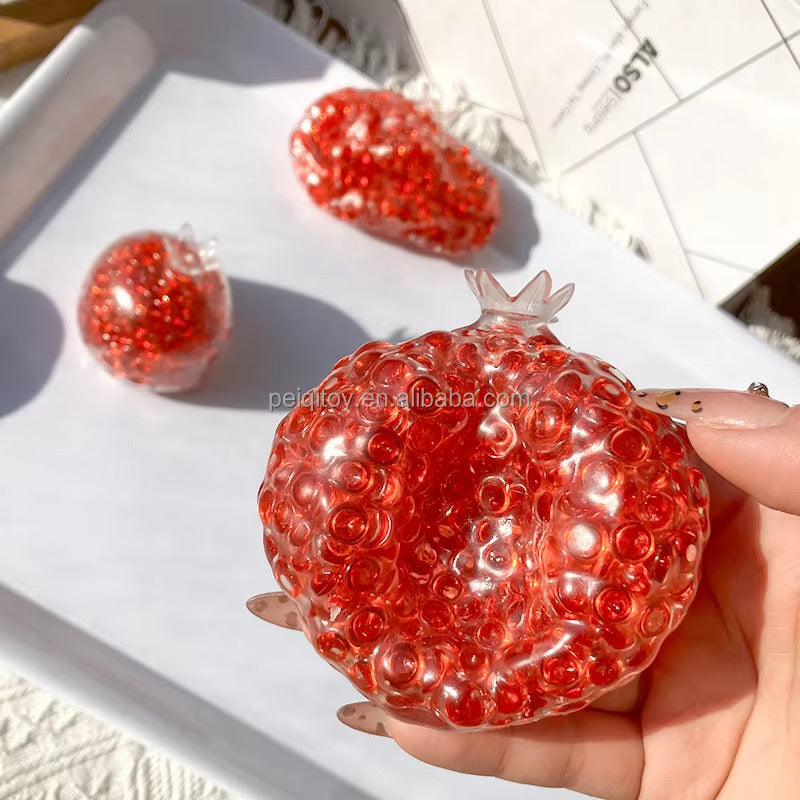 Pomegranate Bead Ball Squishies 6cm Red