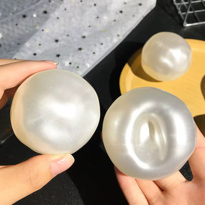 Large Iridescent Shimmer Pearl Squishy Ball 6cm, Coconut Oil Filled Sensory Stress Fidget Toy
