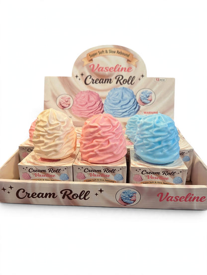 Whipped Butter Cream Roll Moldable Vaseline Filled Squishy Toy – Super Soft Slow Rebound Fidget Cheese (7cm)