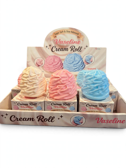 Whipped Butter Cream Roll Moldable Vaseline Filled Squishy Toy – Super Soft Slow Rebound Fidget Cheese (7cm)