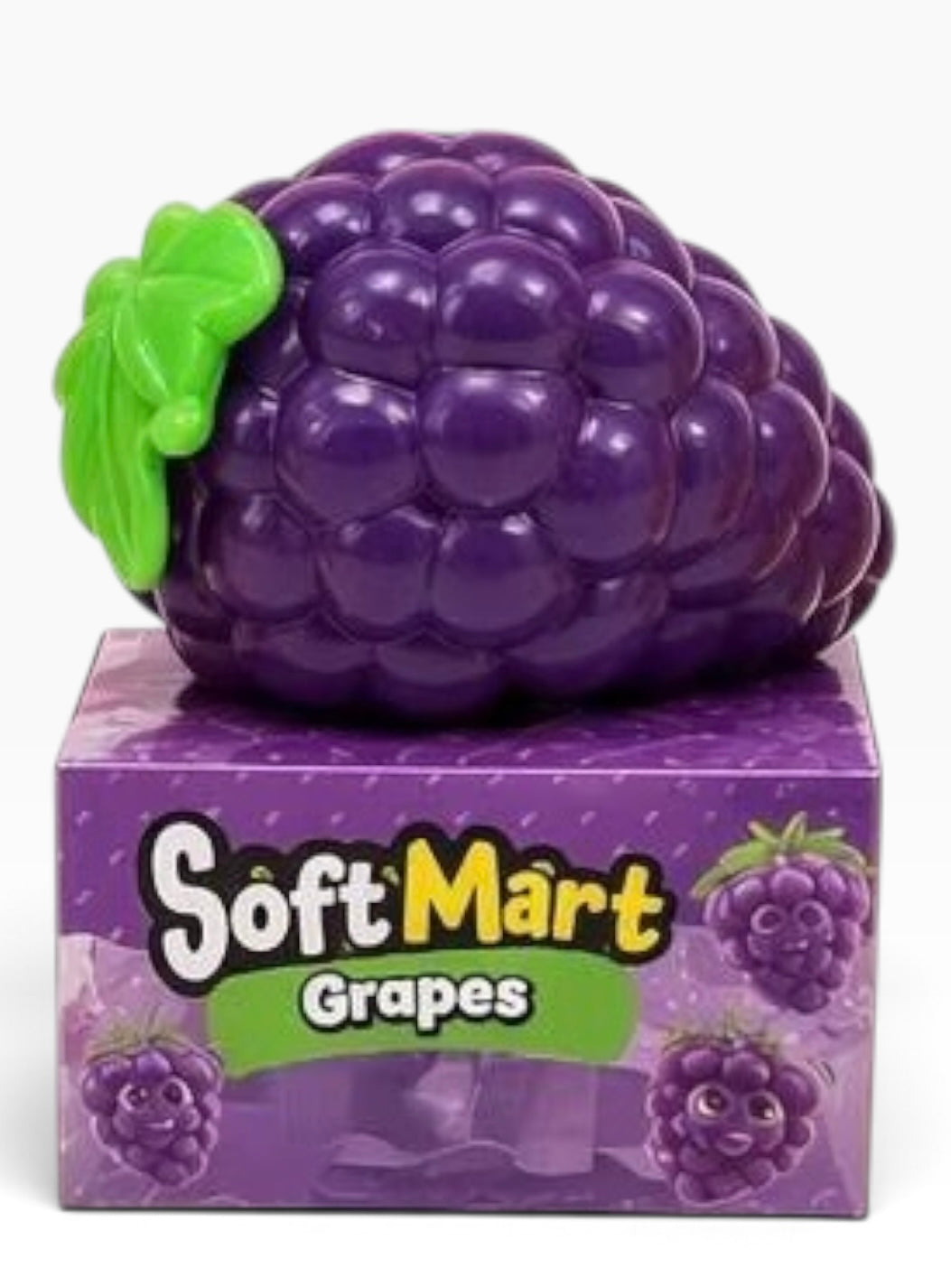 Jumbo Grape 8” Scented Squishy Squeeze Toy – Super Soft TPR & Flour-Filled Sensory Fidget Oversized Fruit Stress Relief  (Ages 6+)