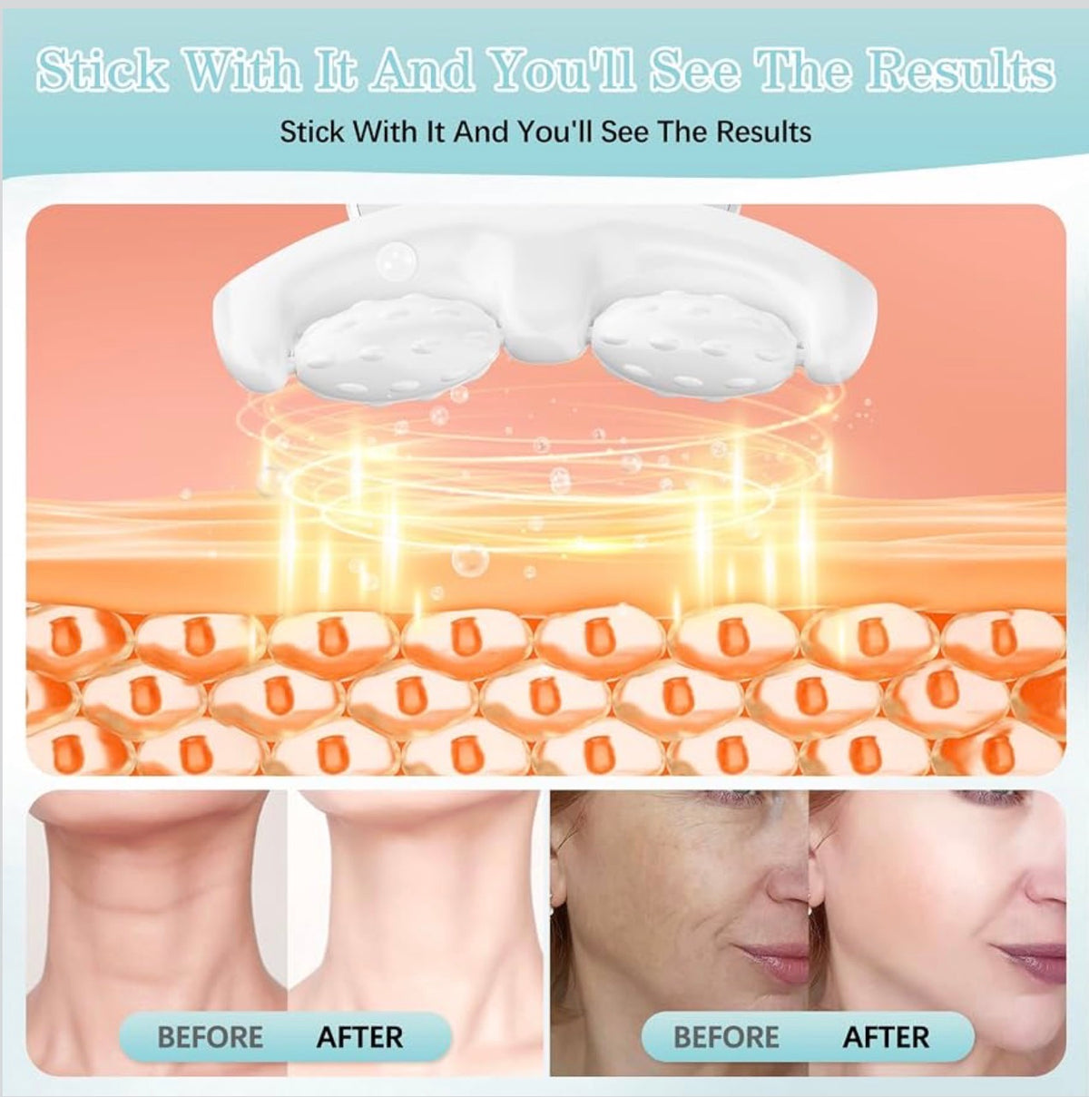 Facial Massager Face and Neck, 7 Color Light Based Face Massager Tool for Skin Care