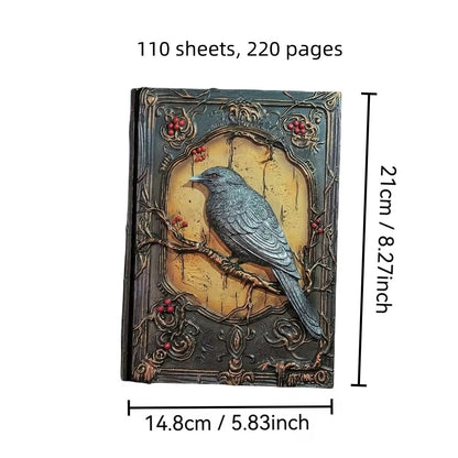 3D Dragon Eye Resin Journal – Handmade Gothic Embossed A5 Notebook, Blank Vintage Fantasy Diary & RPG Spellbook