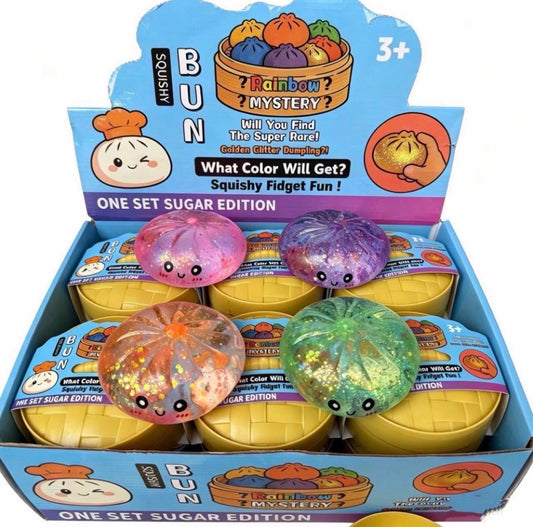 Rainbow Glitter Dumplings - Sugar Squish Squeeze 8.5cm (3.35”) Mystery Buns!