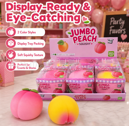 Jumbo Peach 6" Scented Squishy Squeeze Sensory Fidget Toy