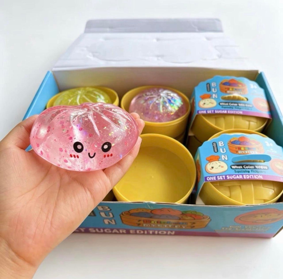Rainbow Glitter Dumplings - Sugar Squish Squeeze 8.5cm (3.35”) Mystery Buns!