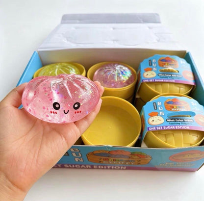 Rainbow Glitter Dumplings - Sugar Squish Squeeze 8.5cm (3.35”) Mystery Buns!