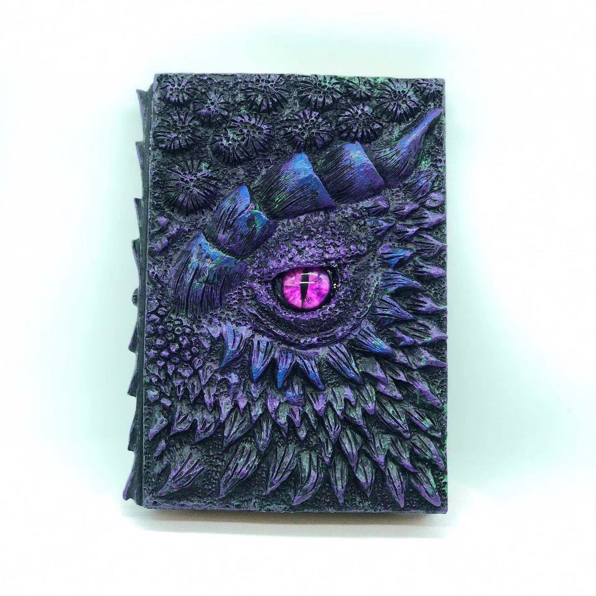 3D Dragon Eye Resin Journal – Handmade Gothic Embossed A5 Notebook, Blank Vintage Fantasy Diary & RPG Spellbook