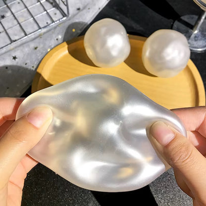 Large Iridescent Shimmer Pearl Squishy Ball 6cm, Coconut Oil Filled Sensory Stress Fidget Toy