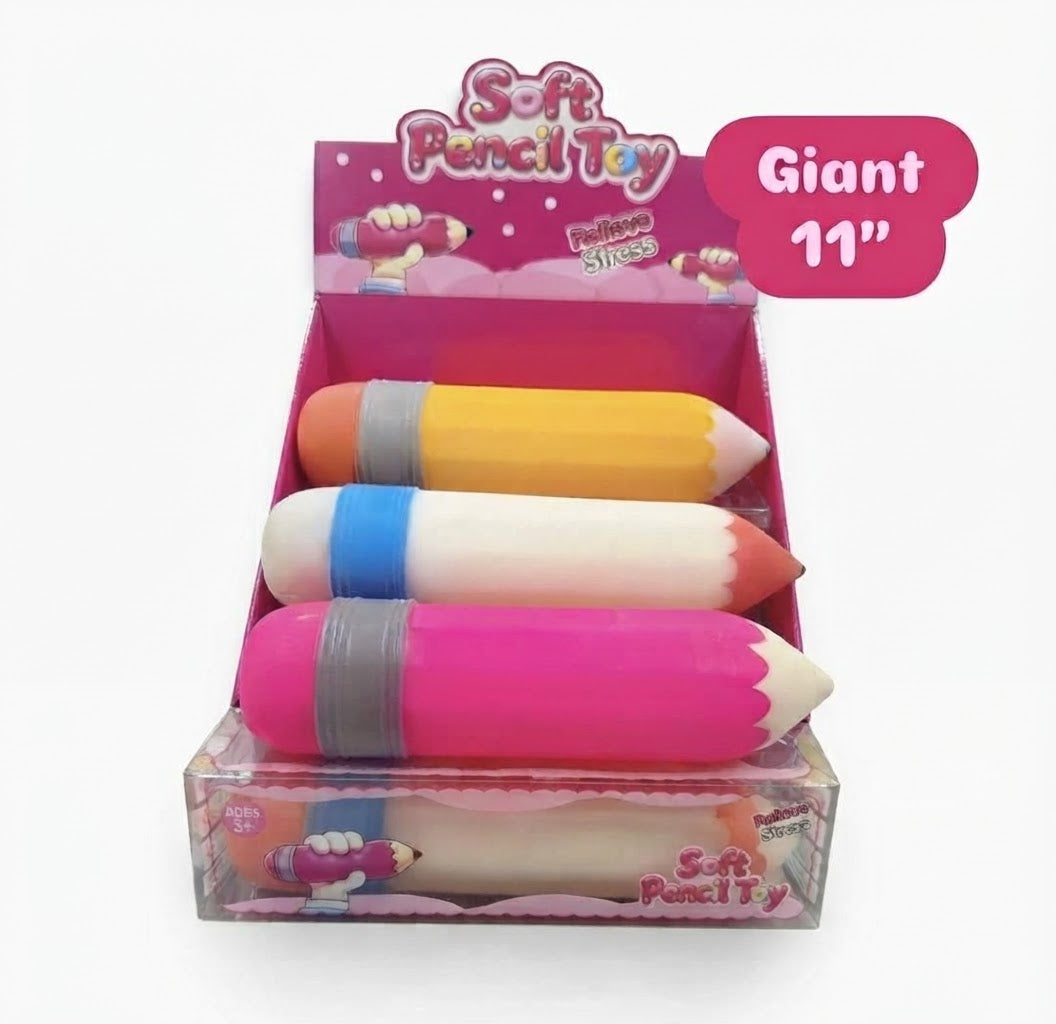 Jumbo Squishy Pencil Toy 28cm 11” – Super Soft, Stretchy Fidget Toy