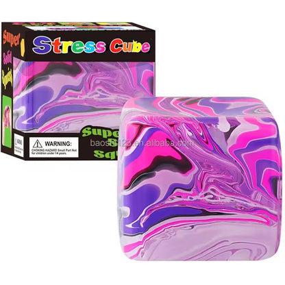 Marble Swirl Stress Cube Squish & Squeeze, 2 Sizes!