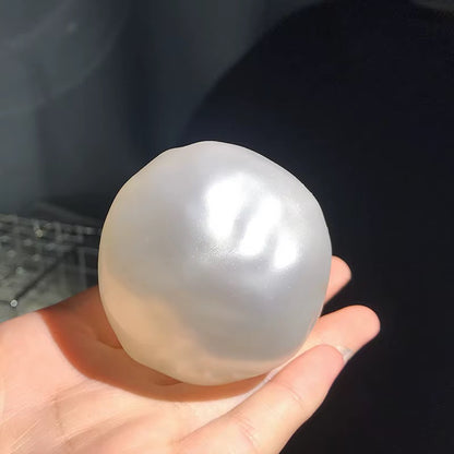Large Iridescent Shimmer Pearl Squishy Ball 6cm, Coconut Oil Filled Sensory Stress Fidget Toy