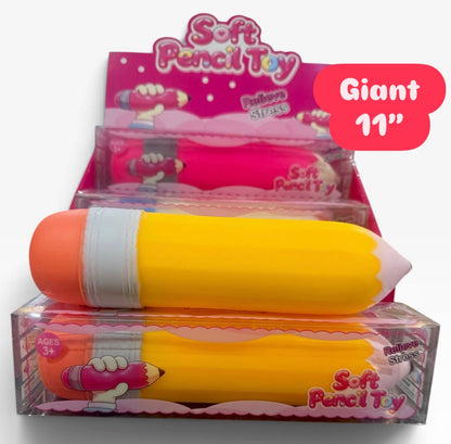 Jumbo Squishy Pencil Toy 28cm 11” – Super Soft, Stretchy Fidget Toy