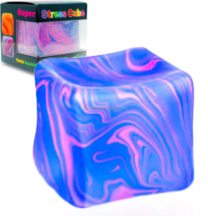Marble Swirl Stress Cube Squish & Squeeze, 2 Sizes!