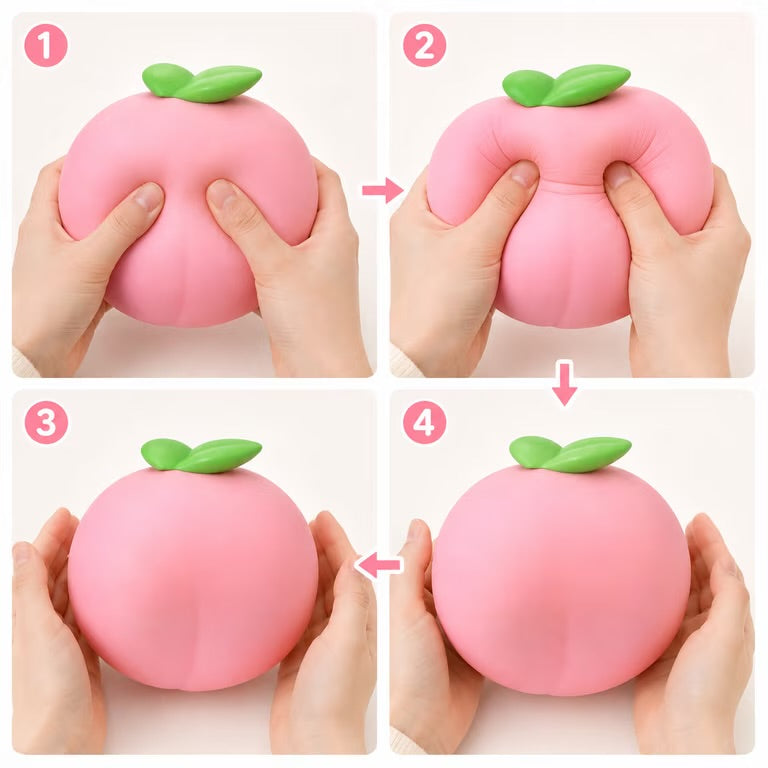 Jumbo Peach 6" Scented Squishy Squeeze Sensory Fidget Toy