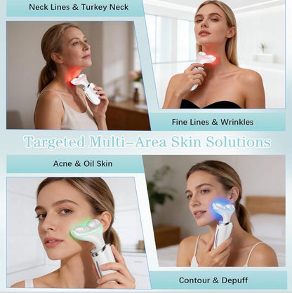 Facial Massager Face and Neck, 7 Color Light Based Face Massager Tool for Skin Care