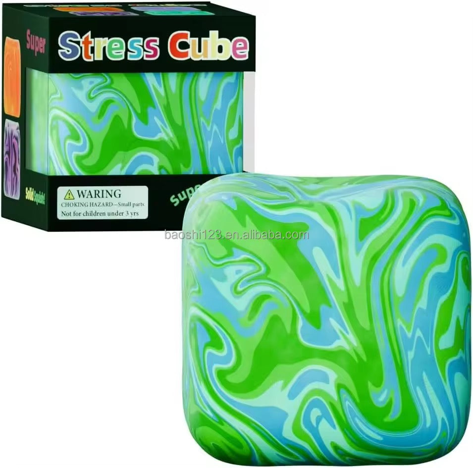Marble Swirl Stress Cube Squish & Squeeze, 2 Sizes!