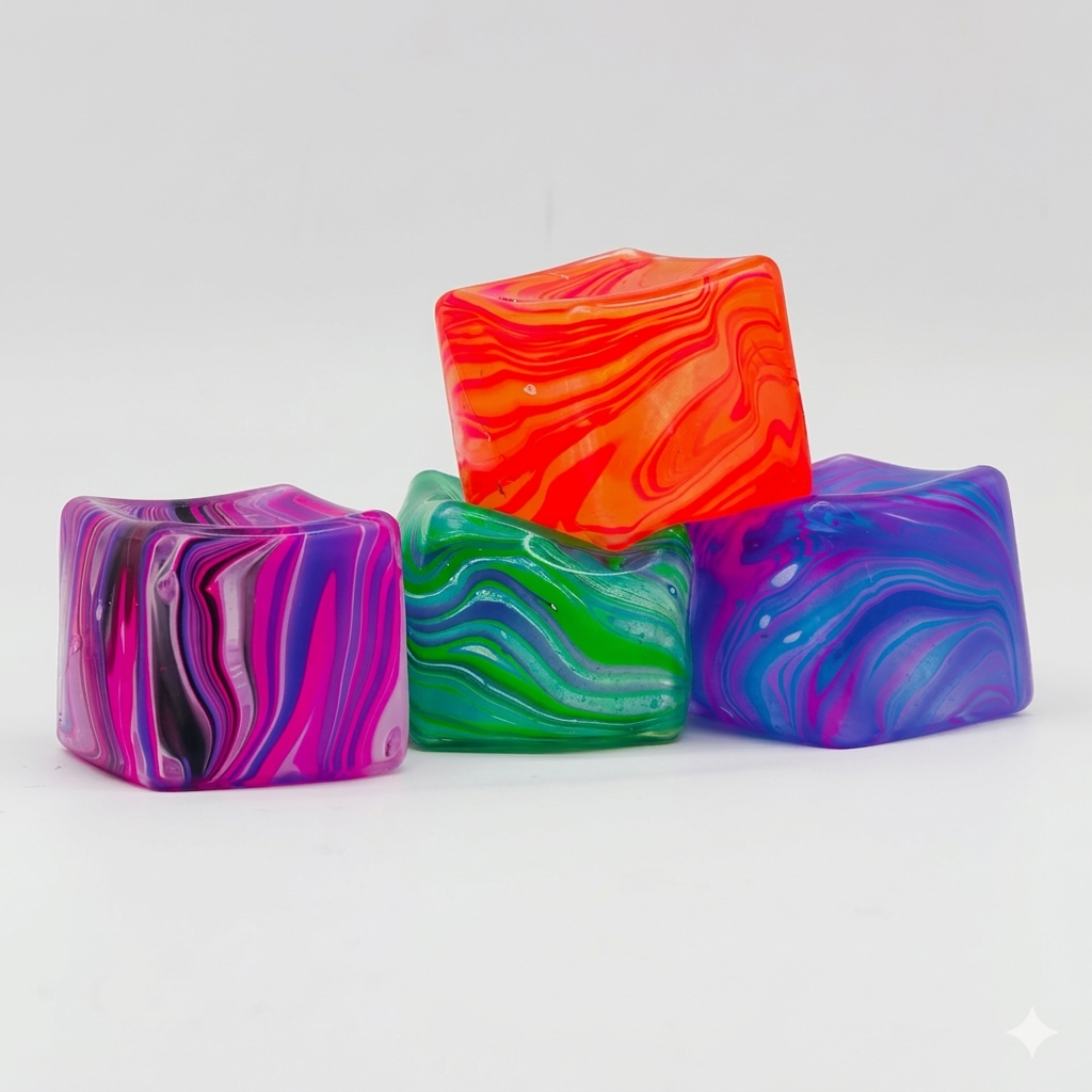 Marble Swirl Stress Cube Squish & Squeeze, 2 Sizes!