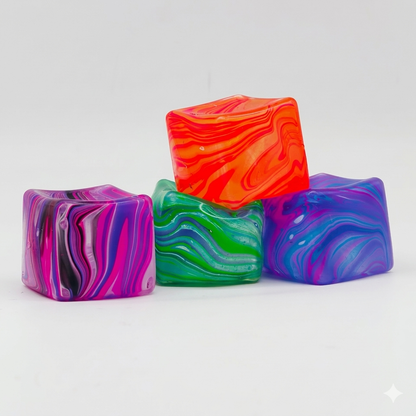 Marble Swirl Stress Cube Squish & Squeeze, 2 Sizes!