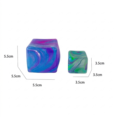 Marble Swirl Stress Cube Squish & Squeeze, 2 Sizes!