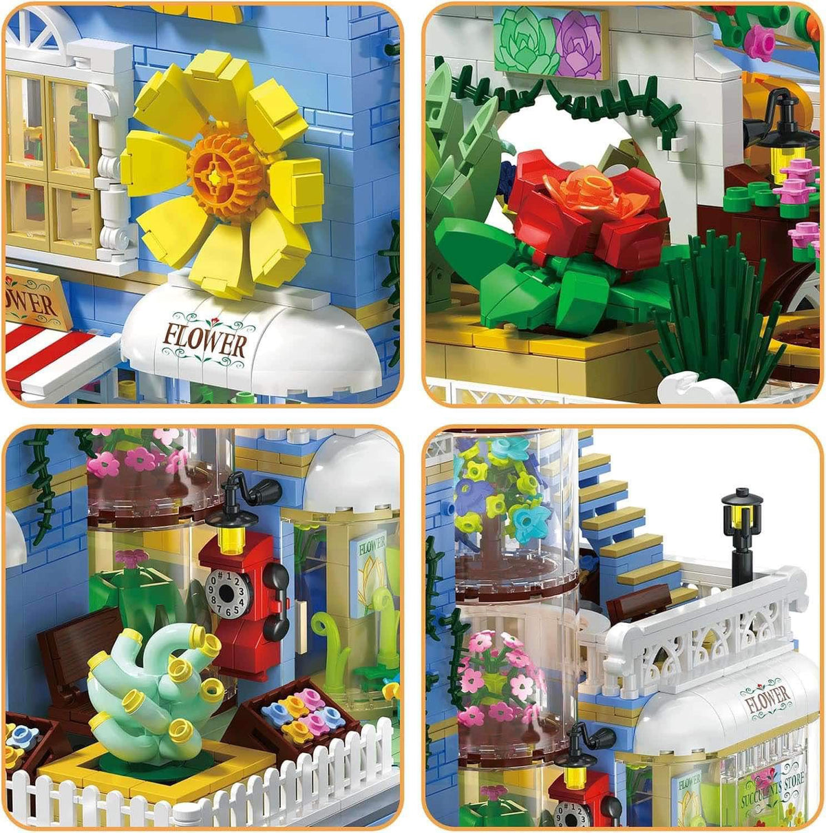 DIY Flower House & Succulent Garden Building Set - 2091 Piece Creative Model Kit